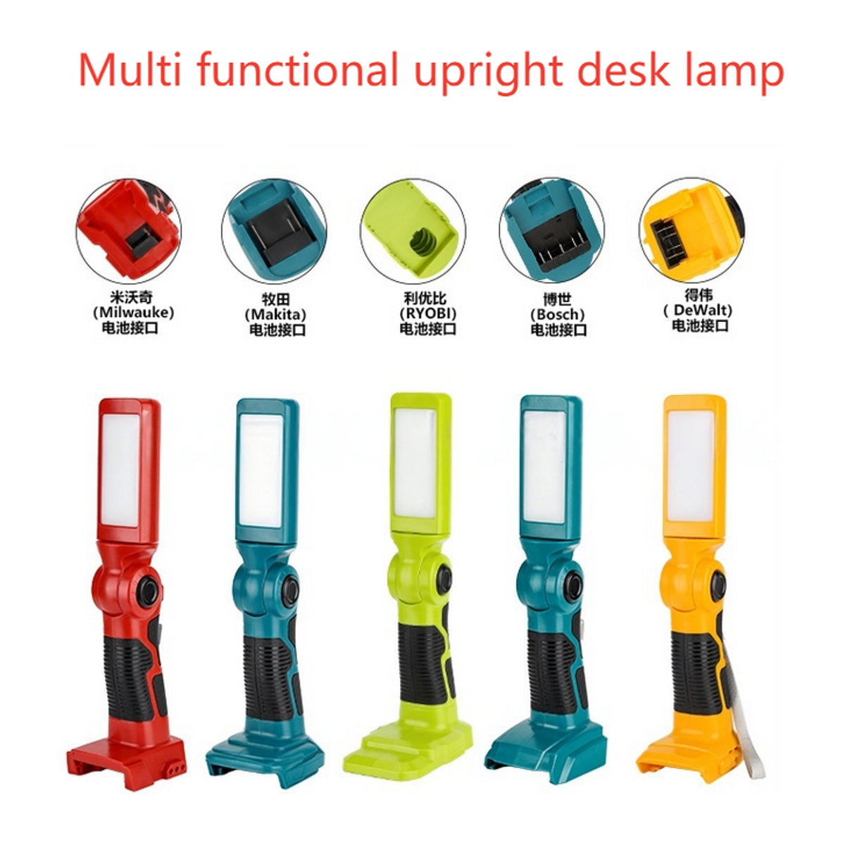 Arbeitslampe für 18V Lithium-Ionen Akkus kompatibel mit Bosch, Makita, Milwaukee, Dewalt und Ryobi - Bild 1