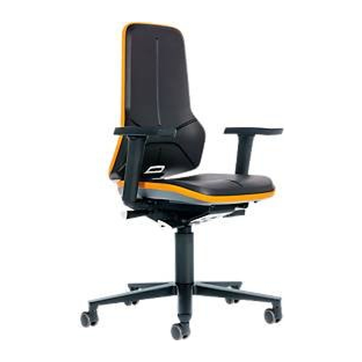Arbeitsstuhl bimos NEON Drehstuhl mit Permanentkontakt und Rollen in Orange und Schwarz - Bild 1