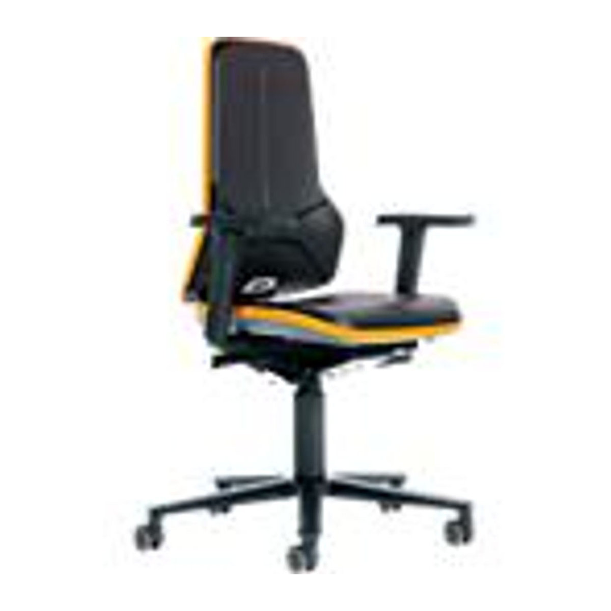 Arbeitsstuhl bimos NEON Drehstuhl mit Permanentkontakt und Rollen in Orange und Schwarz - Bild 2