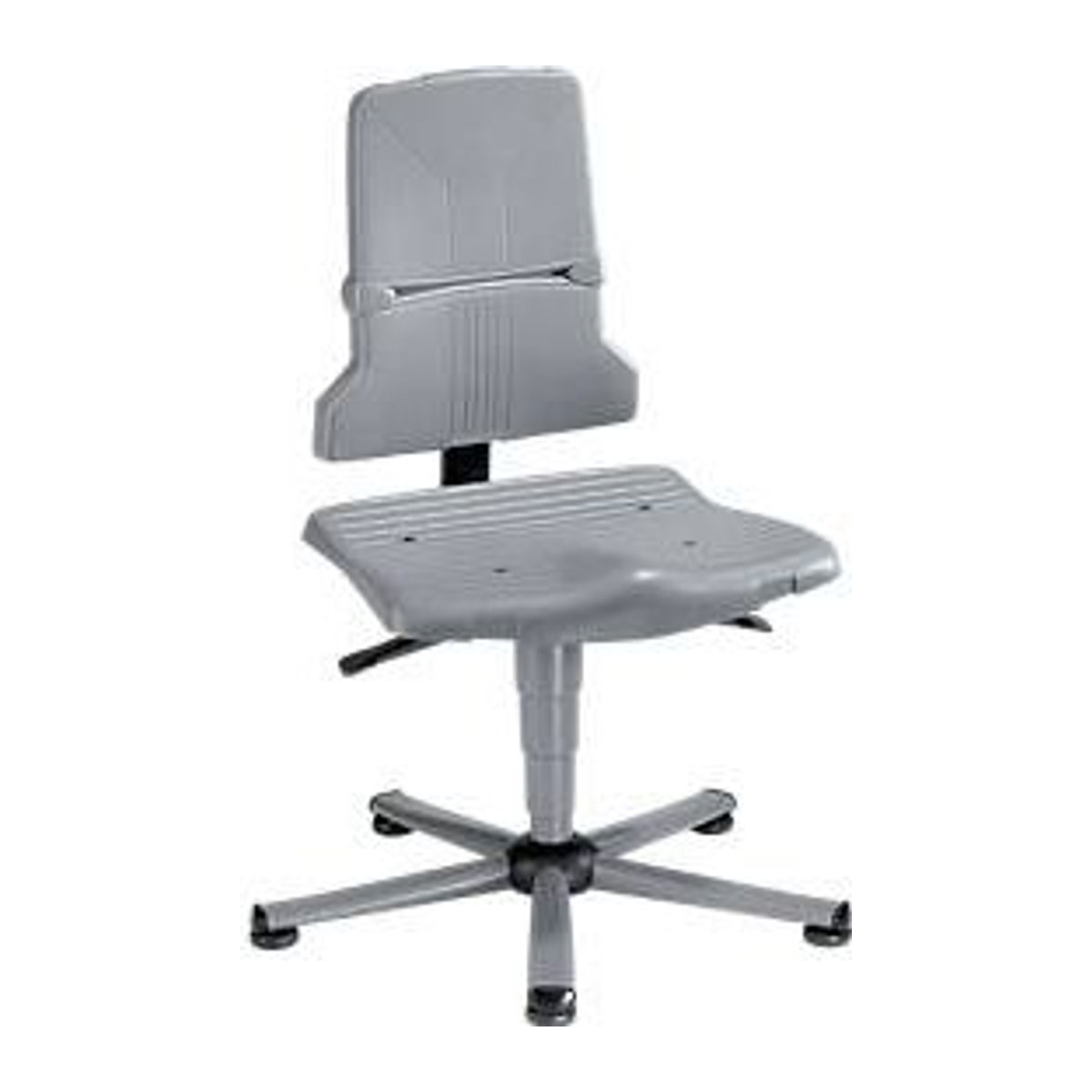 Arbeitsstuhl bimos SINTEC in Grau mit Sitzneigungsverstellung, Orthositz, ohne Armlehnen und Polsterung sowie mit Gleitern - Bild 1