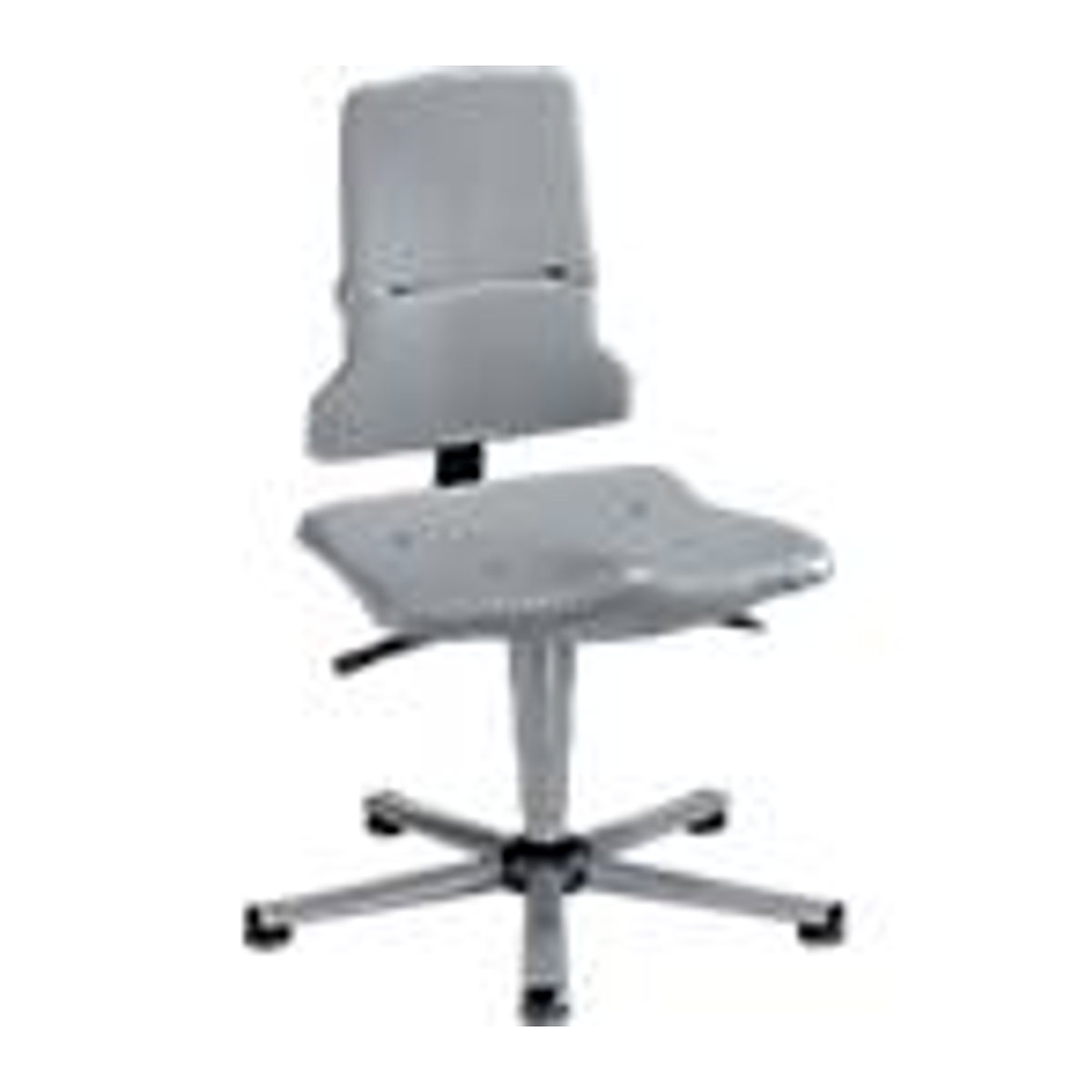 Arbeitsstuhl bimos SINTEC in Grau mit Sitzneigungsverstellung, Orthositz, ohne Armlehnen und Polsterung sowie mit Gleitern - Bild 2