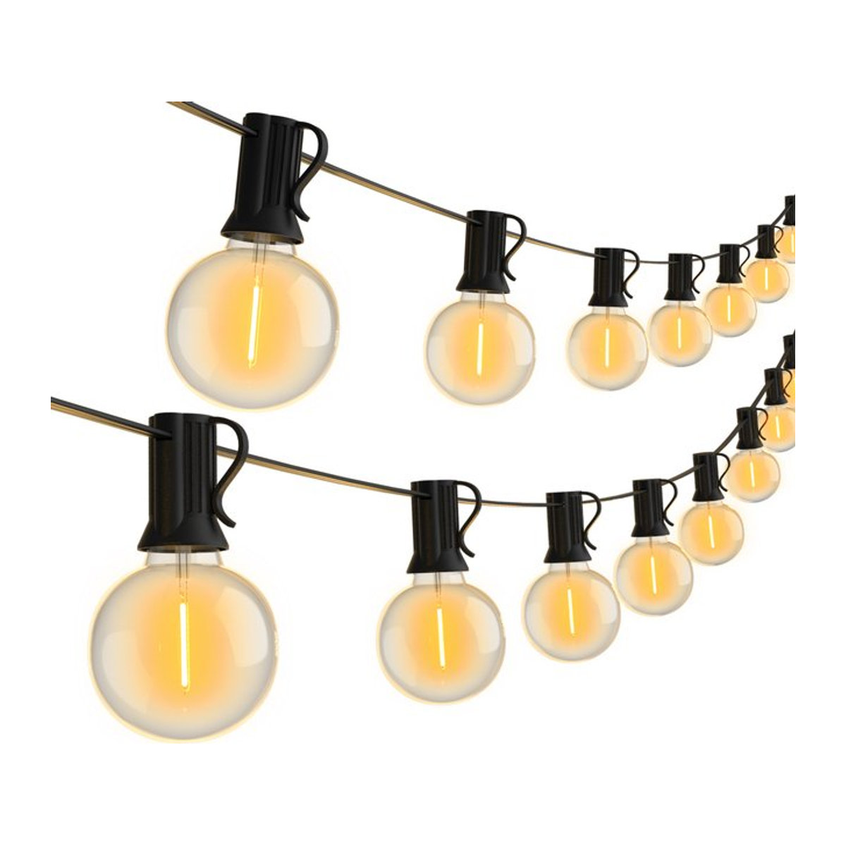 Arbrac G40 LED Lichterkette Retro Schwarz IP45 für Garten Terrasse und Hochzeit - Bild 1