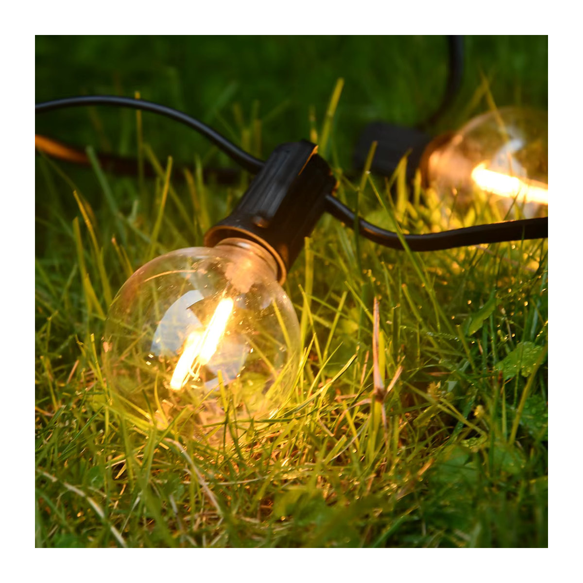Arbrac G40 LED Lichterkette Retro Schwarz IP45 für Garten Terrasse und Hochzeit - Bild 4