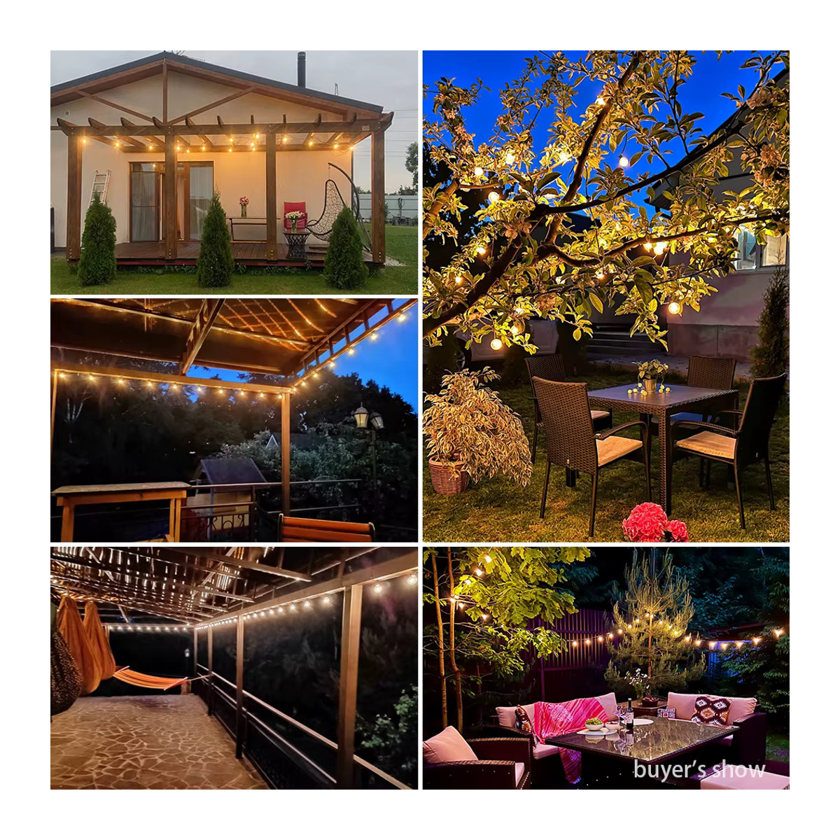 Arbrac G40 LED Lichterkette Retro Schwarz IP45 für Garten Terrasse und Hochzeit - Bild 6