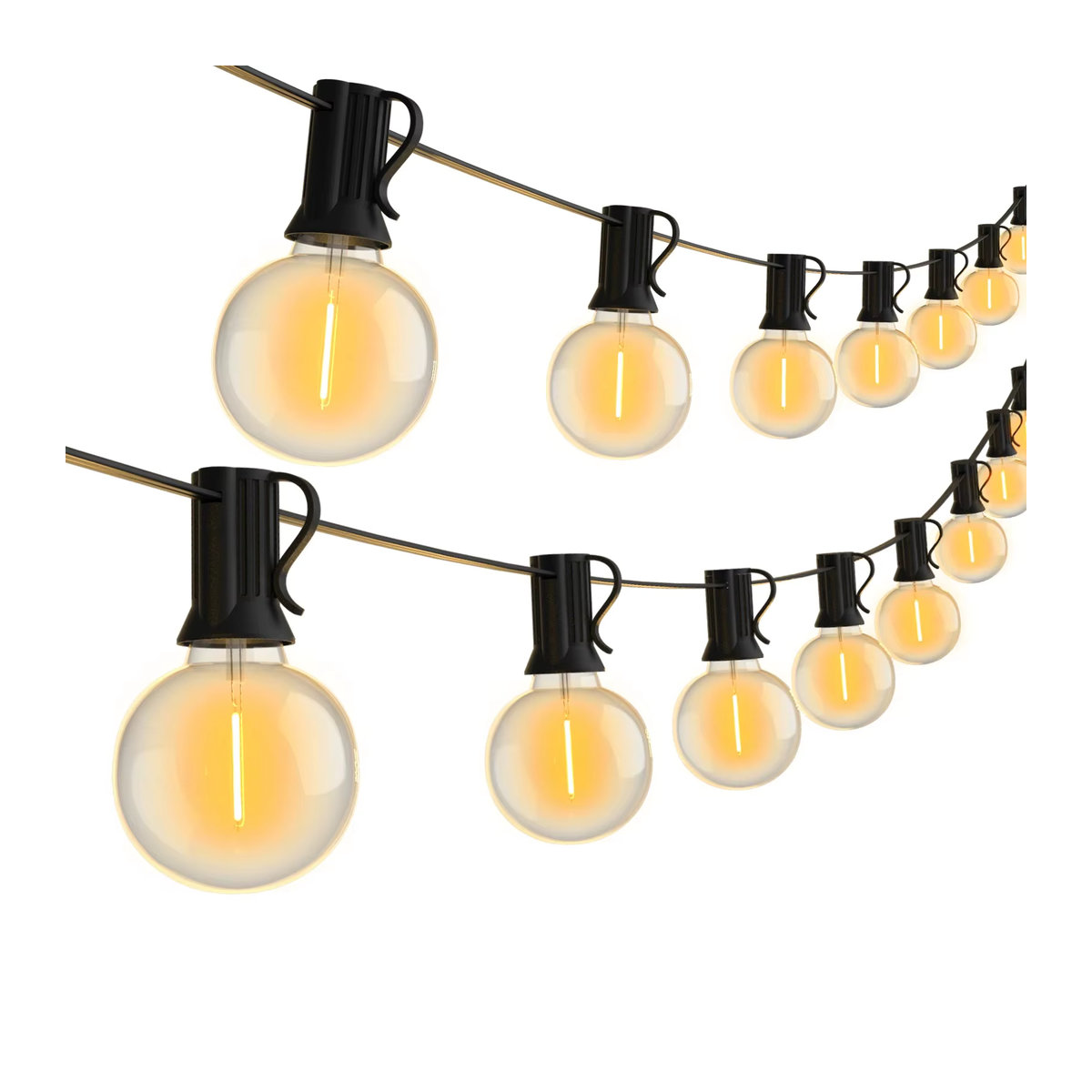 Arbrac G40 LED Lichterkette Retro Schwarz IP45 für Garten Terrasse und Hochzeit - Bild 7