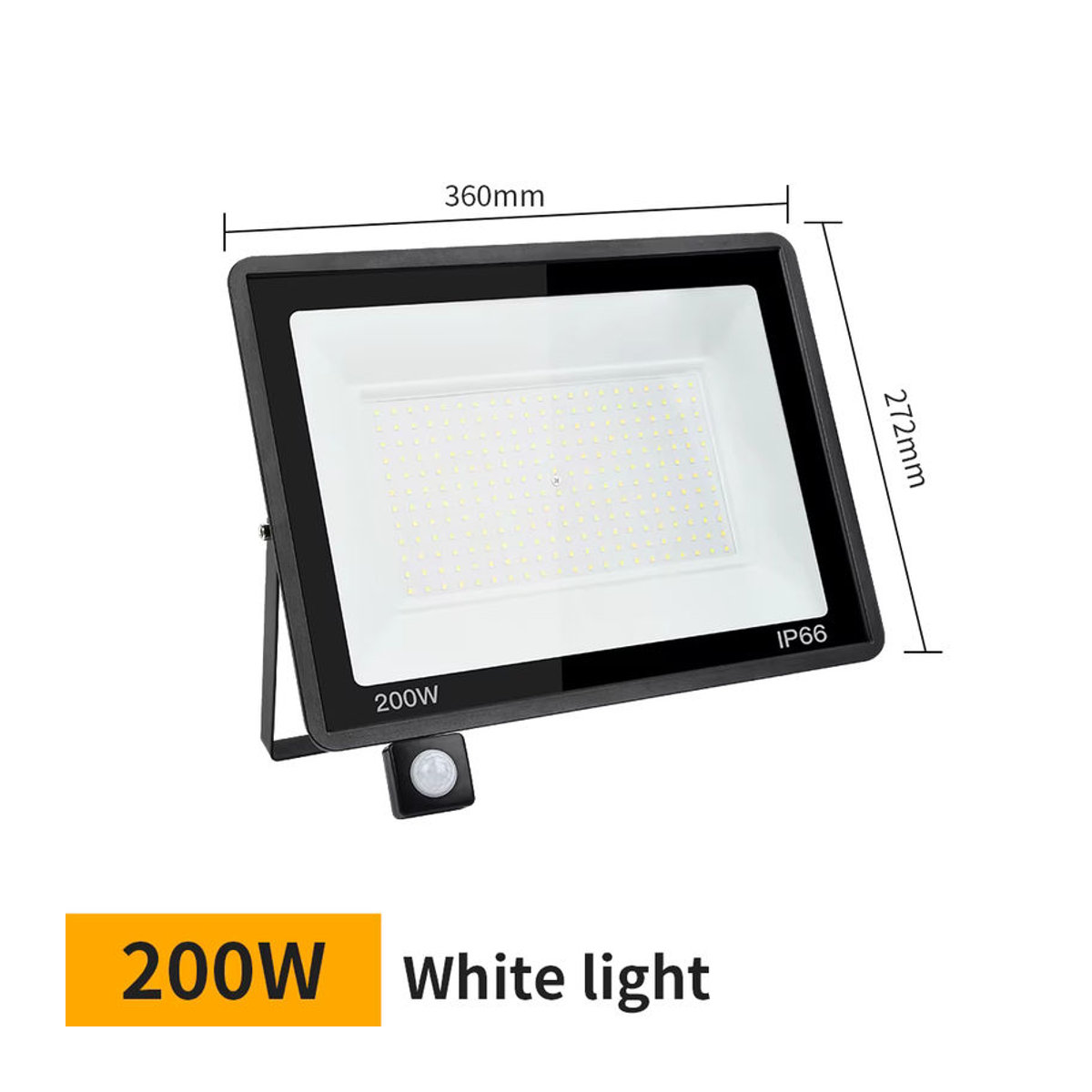 Arbrac LED Außenstrahler 200 W in Schwarz mit PIR-Bewegungsmelder, Kaltweiß, IP66 wasserdicht - Bild 5