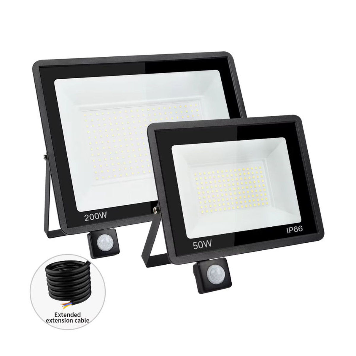 Arbrac LED Außenstrahler 200 W in Schwarz mit PIR-Bewegungsmelder, Kaltweiß, IP66 wasserdicht - Bild 7