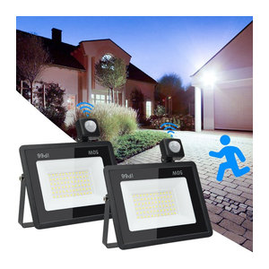 Arbrac LED Außenstrahler mit PIR Bewegungsmelder 50W Kaltweiß Wasserdicht