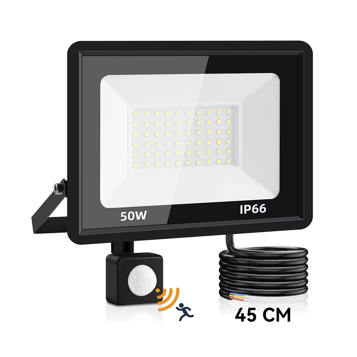 Arbrac LED Außenstrahler mit PIR Bewegungsmelder 50W Kaltweiß Wasserdicht - Bild 4