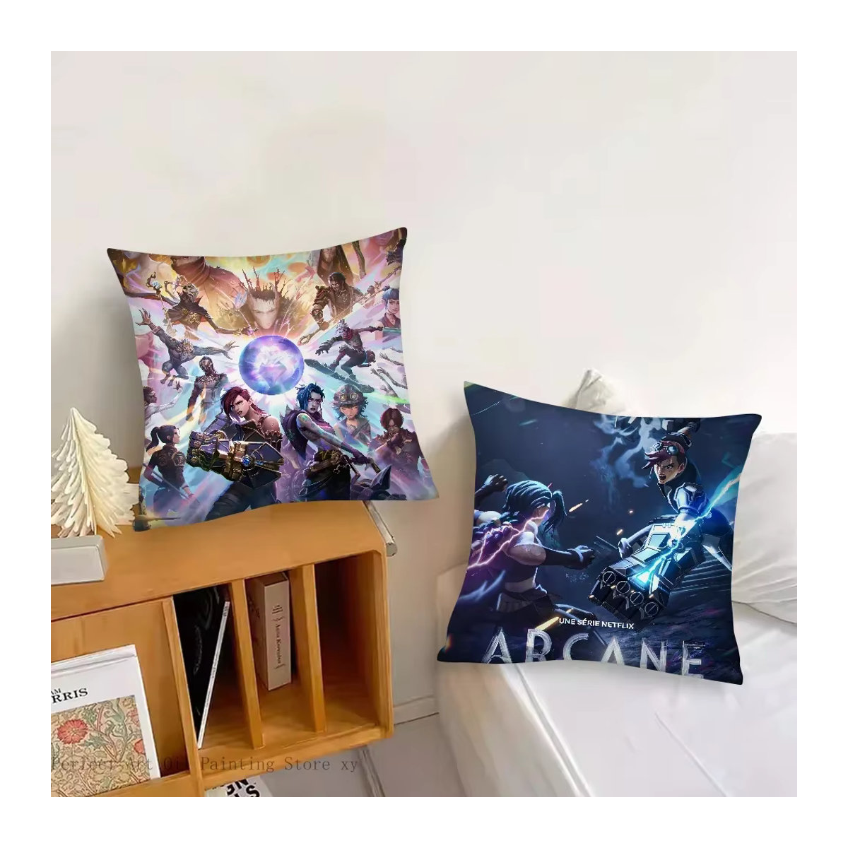 Arcane 2 Dekoratives Kissen mit Jinx und Ekko Motiven, Mehrfarbig - Bild 2