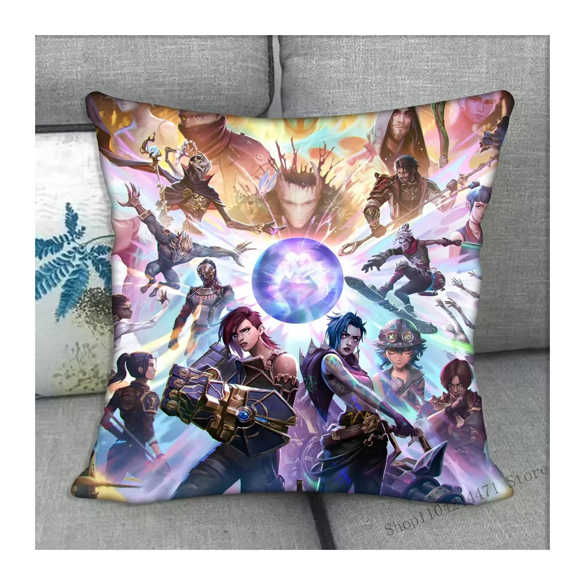 Arcane 2 Dekoratives Kissen mit Jinx und Ekko Motiven, Mehrfarbig - Bild 6