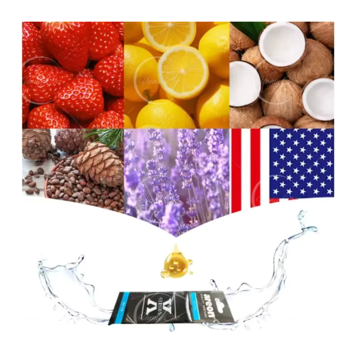 Areon Long Lasting Scent X Version Papier-Lufterfrischer Kokosnuss Schwarz zum Aufhängen im Auto - Bild 3