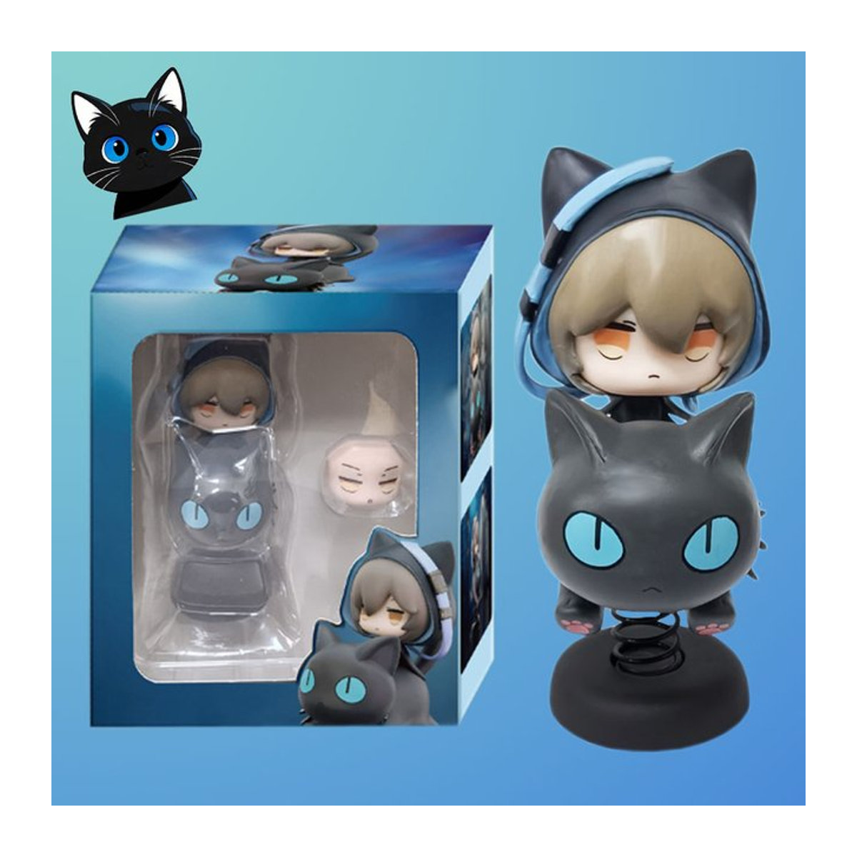 Arknights Phantom Lucian Black Cat Shake Figur aus PVC in Schwarz als Anime-Modell für deine Desktop-Deko - Bild 1