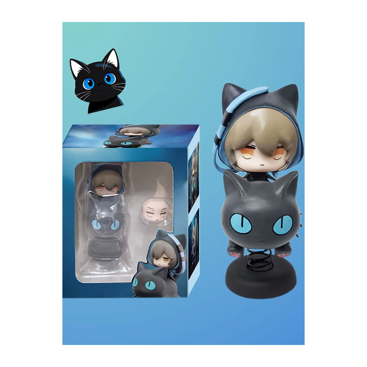 Arknights Phantom Lucian Black Cat Shake Figur aus PVC in Schwarz als Anime-Modell für deine Desktop-Deko - Bild 7