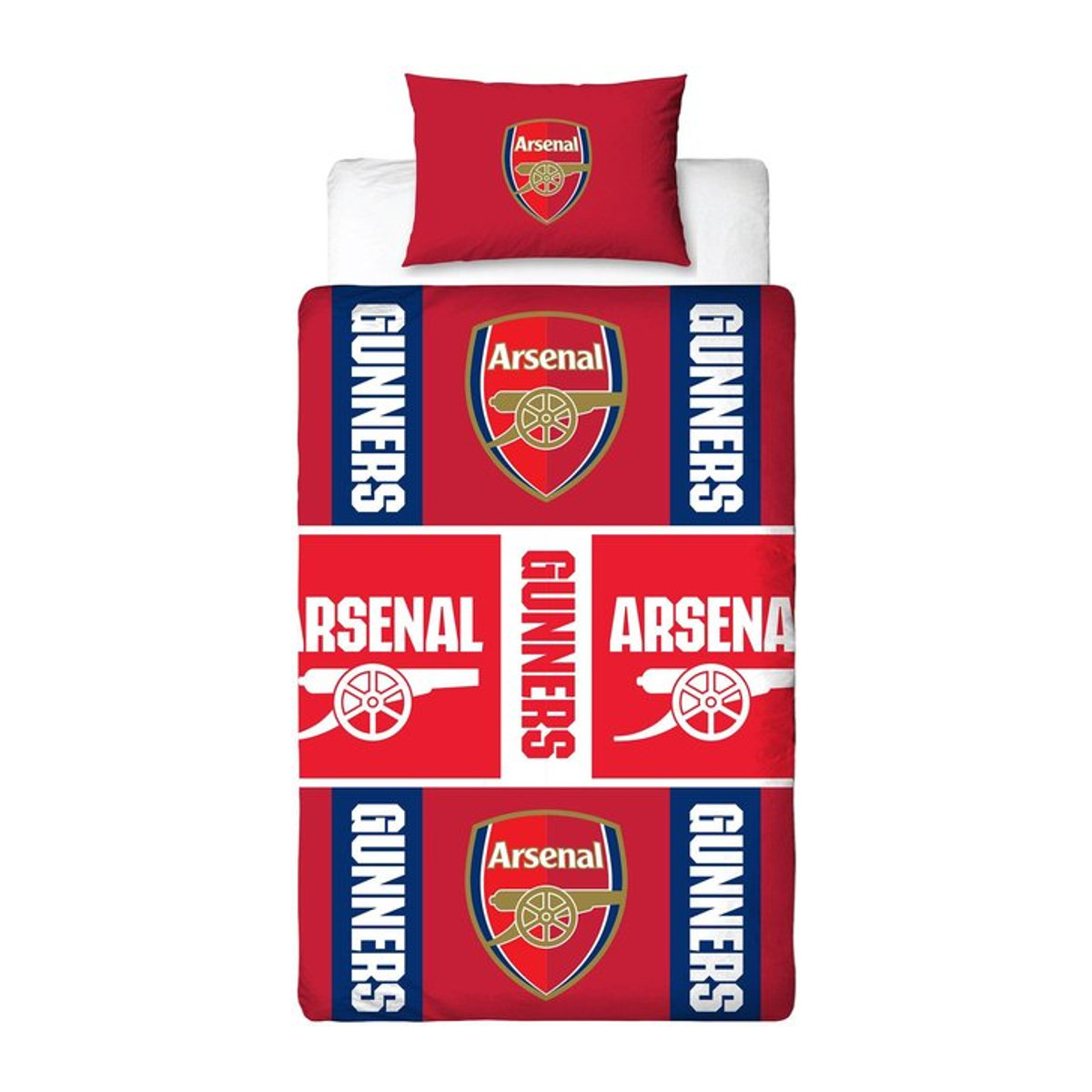 Arsenal FC Gunners Wendbares Wappen Bettwäscheset Double Schwarz Rot - Bild 1