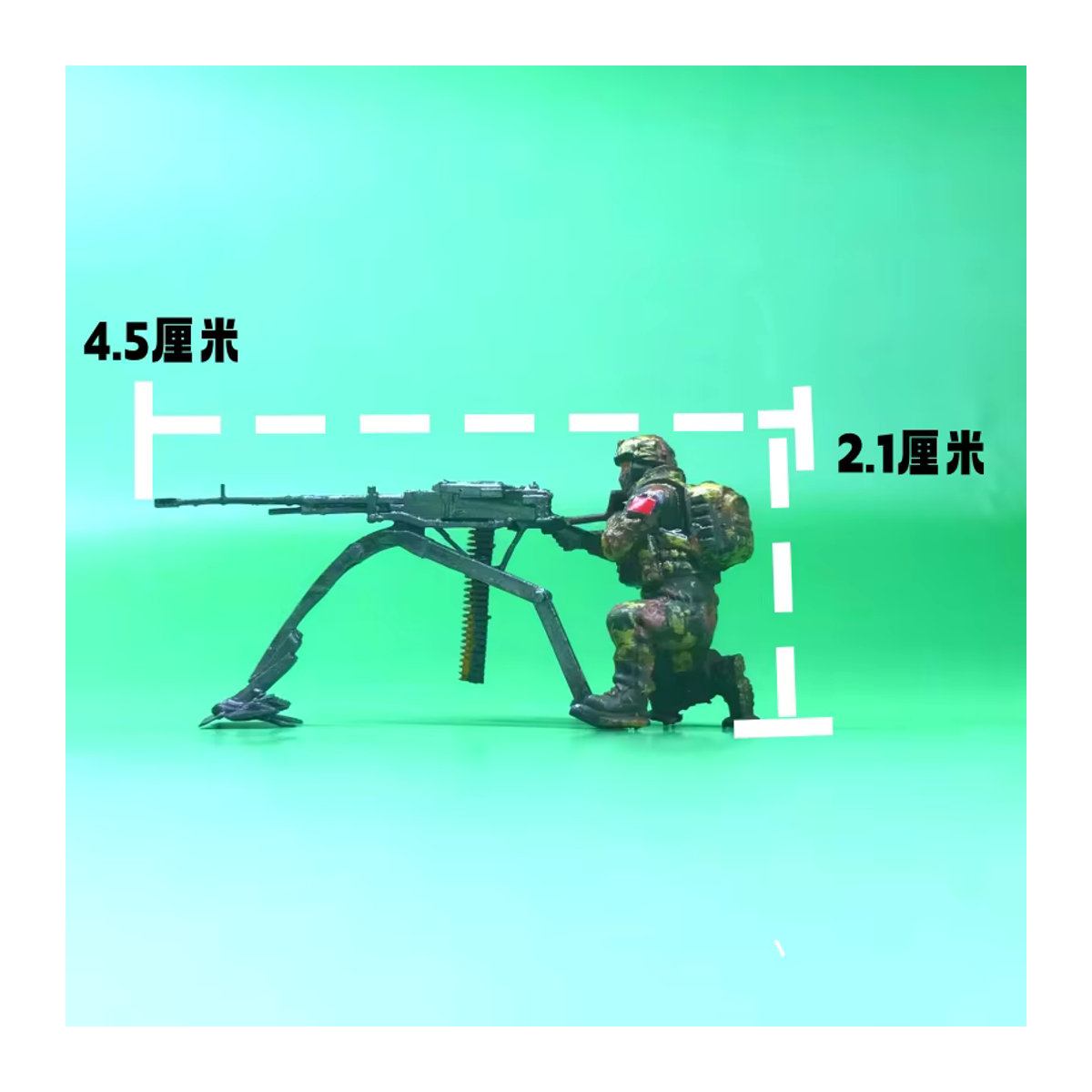ART CROWN MODEL Modellszene Maßstab 1:64 Befreiungsarmee der chinesischen Volksarmee mit schwere Maschinengewehr-Artillerie und Actionfiguren in Mehrfarbig aus Kunststoff - Bild 1
