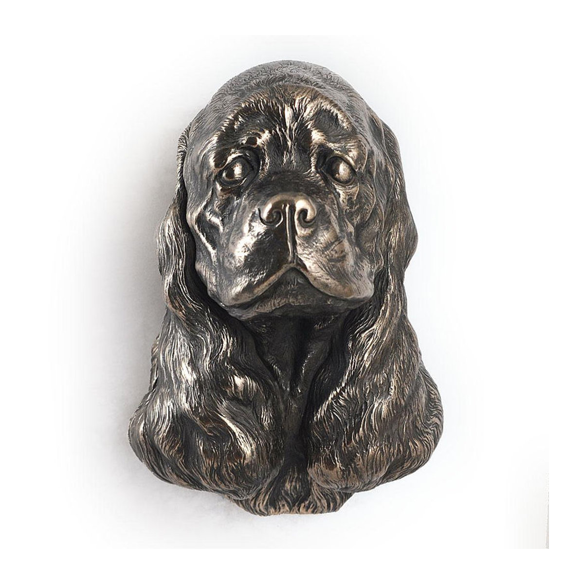 Art-Dog American Cocker Spaniel Merry Cocker Wanddeko als hängende Büste aus Kunstharz und Metall in Braun und Silber - Bild 5