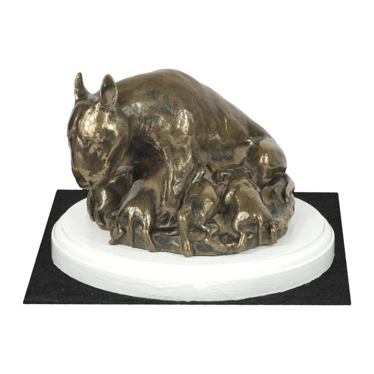 Art-Dog Bull Terrier Bully II Hundefigur in Braun auf weißem Sockel zur Dekoration - Bild 1