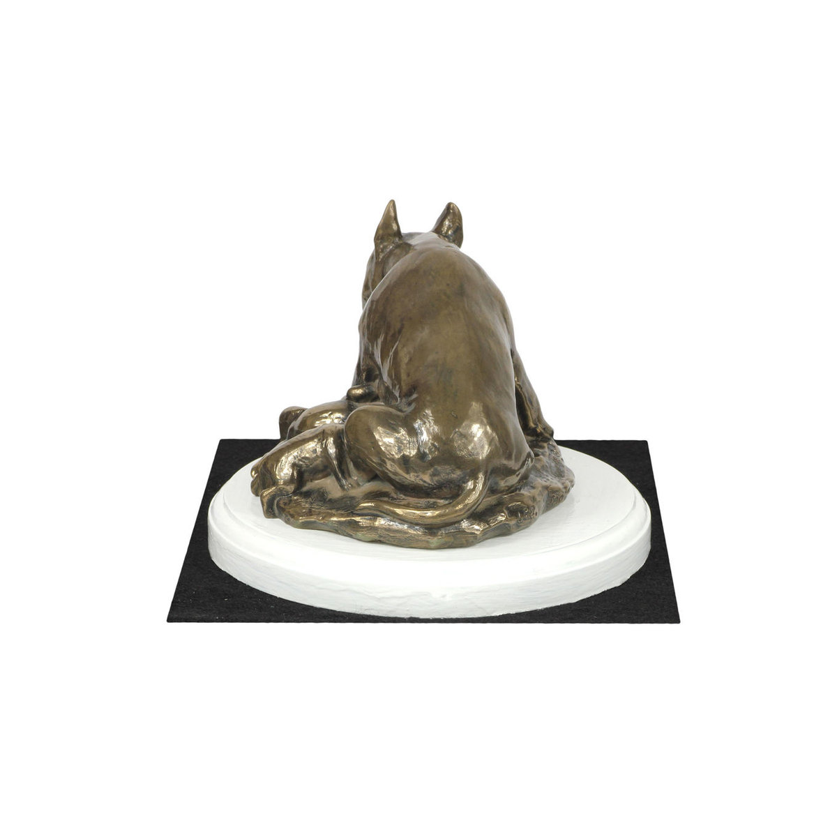 Art-Dog Bull Terrier Bully II Hundefigur in Braun auf weißem Sockel zur Dekoration - Bild 3