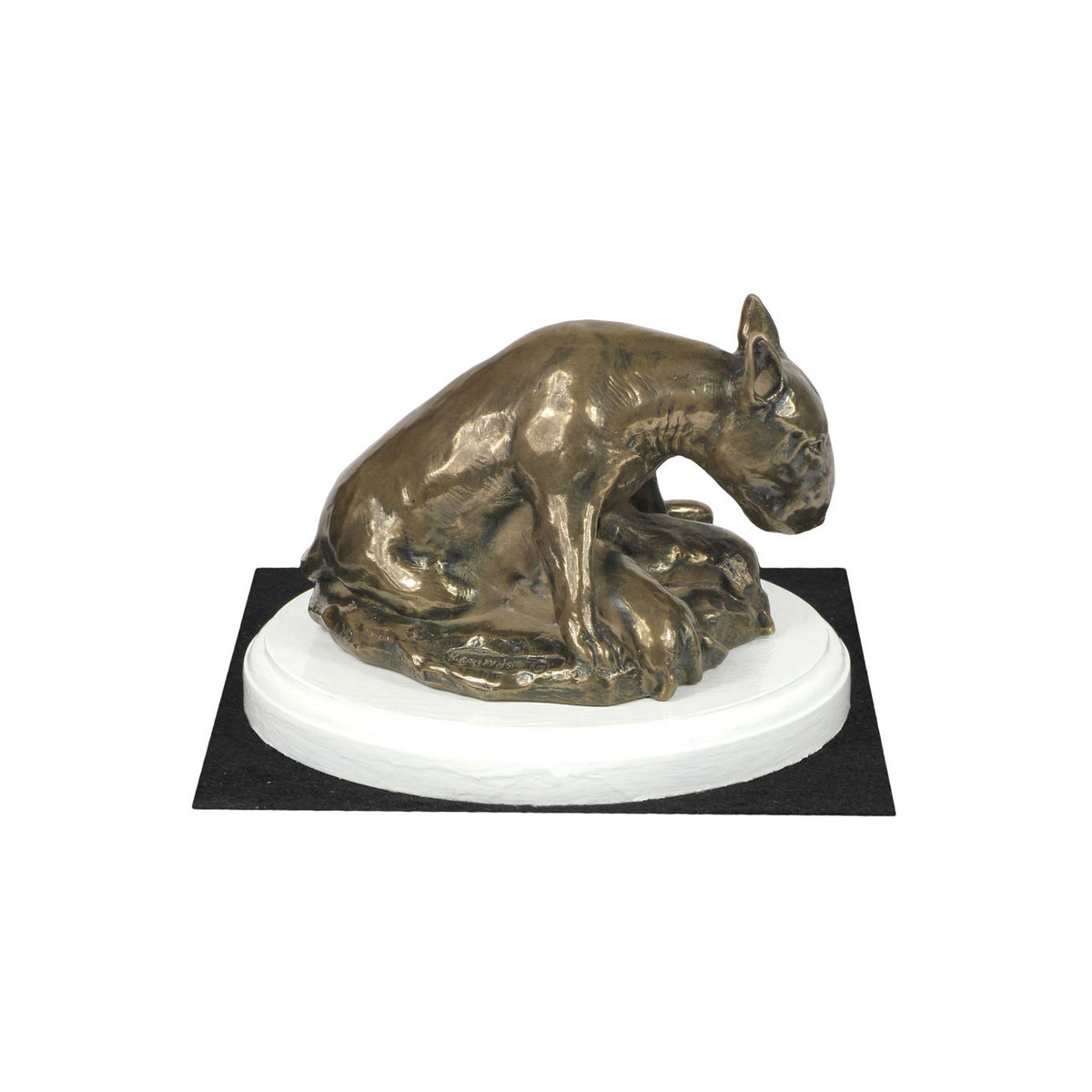 Art-Dog Bull Terrier Bully II Hundefigur in Braun auf weißem Sockel zur Dekoration - Bild 5