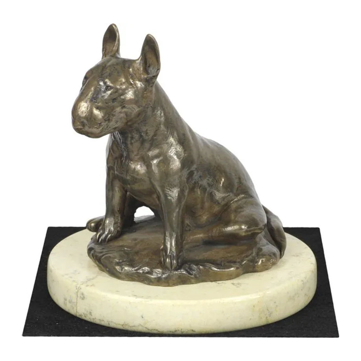 Art-Dog Bull Terrier Bully III Hundefigur als dekorative Silhouette in Bronze-Optik aus Kunstharz und Stein, beige und braun - Bild 1