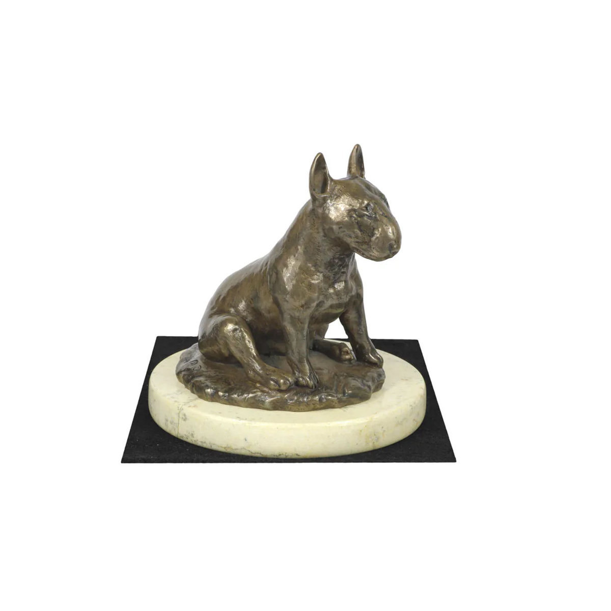 Art-Dog Bull Terrier Bully III Hundefigur als dekorative Silhouette in Bronze-Optik aus Kunstharz und Stein, beige und braun - Bild 4