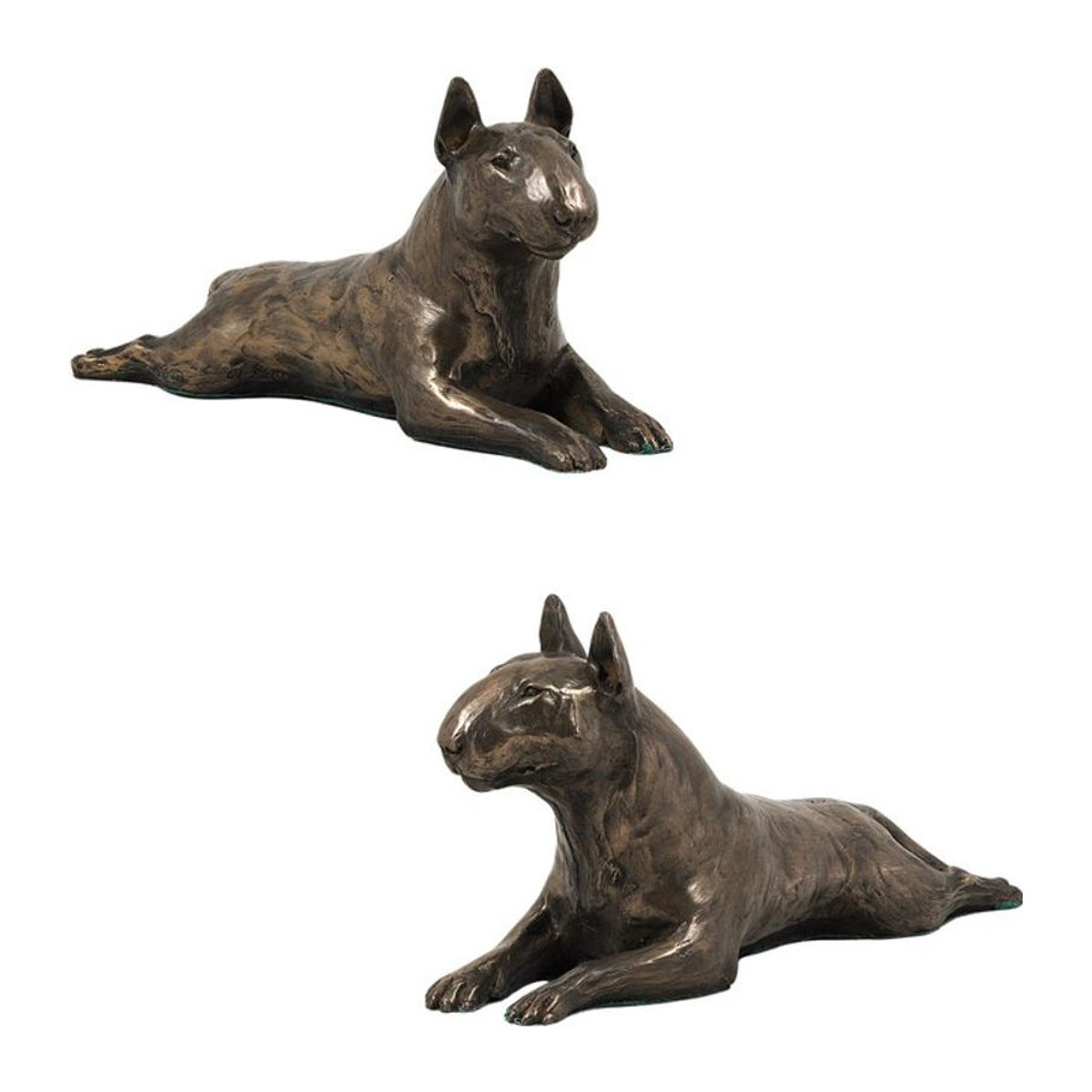 Art-Dog Bullterrier Bully IV Hunde-Figur in Braun auf weißem Sockel - Bild 1