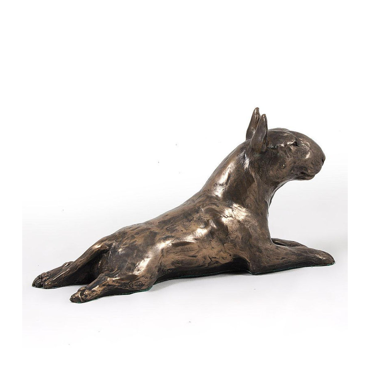 Art-Dog Bullterrier Bully IV Hunde-Figur in Braun auf weißem Sockel - Bild 2