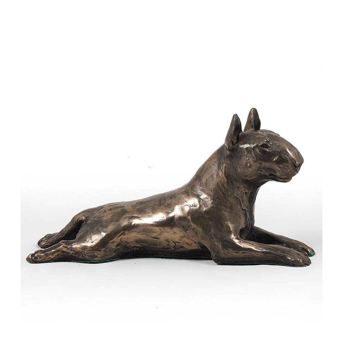 Art-Dog Bullterrier Bully IV Hunde-Figur in Braun auf weißem Sockel - Bild 6