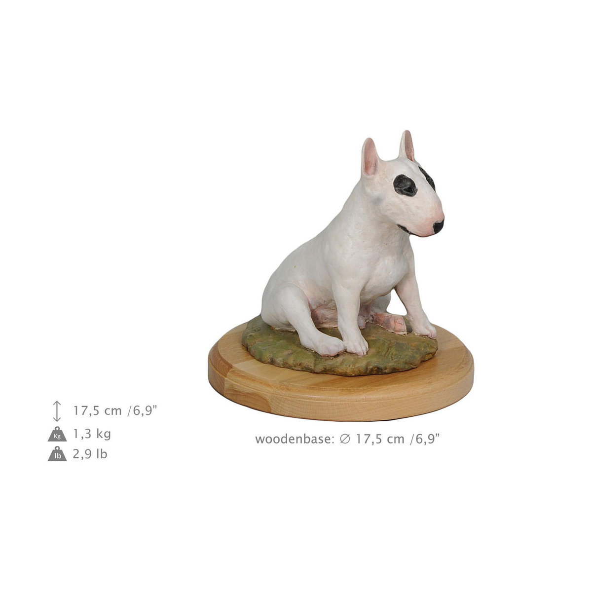 Art-Dog Bullterrier Bully IV Statue aus Kunstharz in Weiß - Bild 2