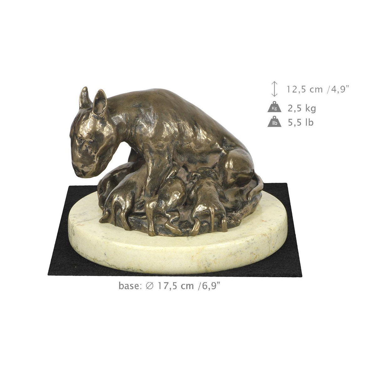 Art-Dog Bullterrier Hundefigur Bully II in Braun aus Metall und Kunstharz - Bild 1