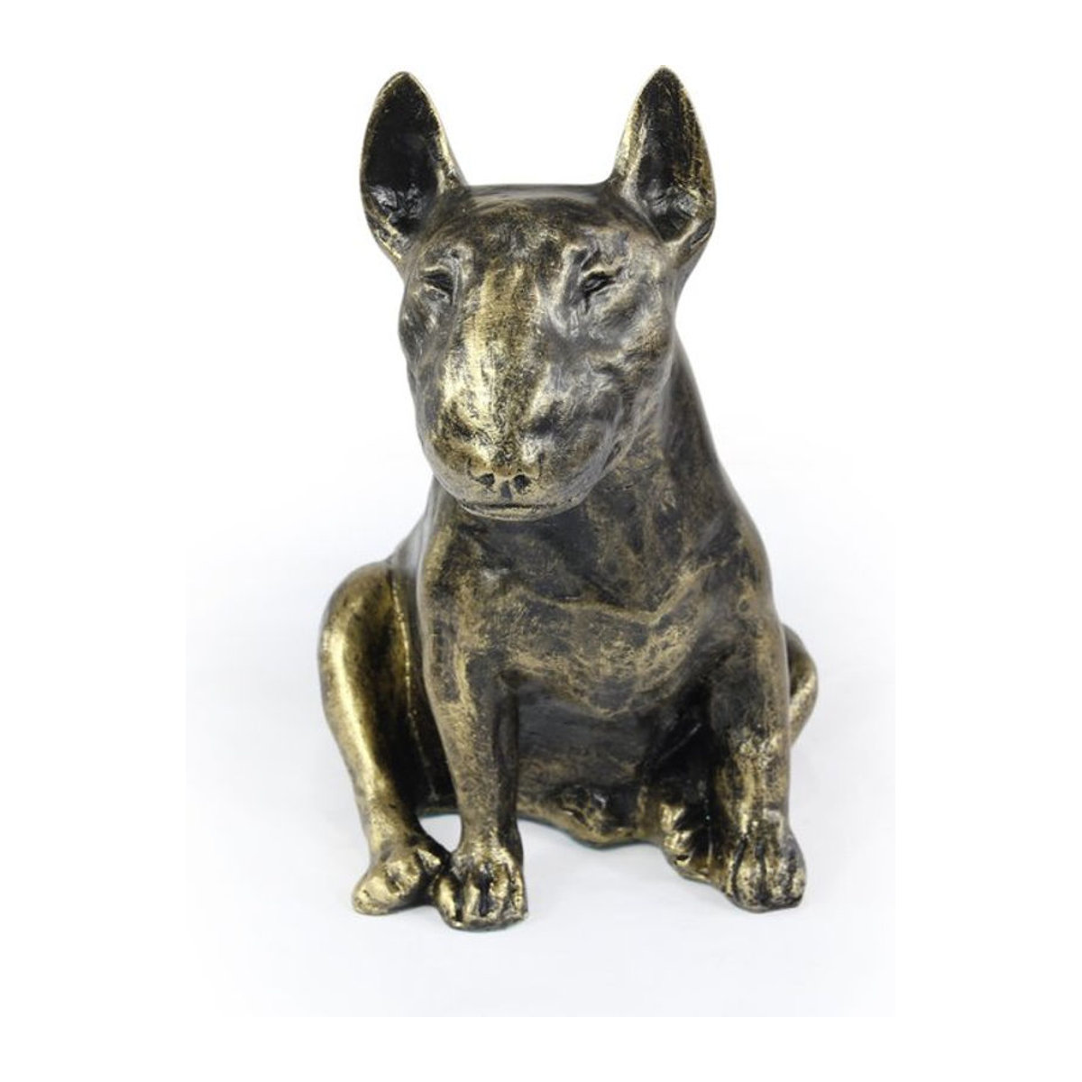 Art-Dog Bullterrier Hundestatue Bully I in Braun aus Kunstharz und Bronze als Dekoration für dein Wohnzimmer oder den Schreibtisch - Bild 1