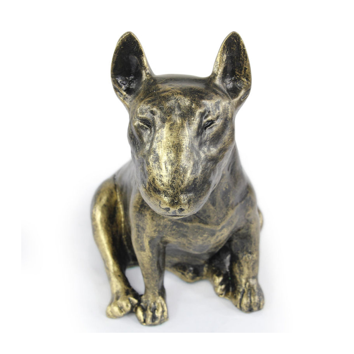 Art-Dog Bullterrier Hundestatue Bully I in Braun aus Kunstharz und Bronze als Dekoration für dein Wohnzimmer oder den Schreibtisch - Bild 5