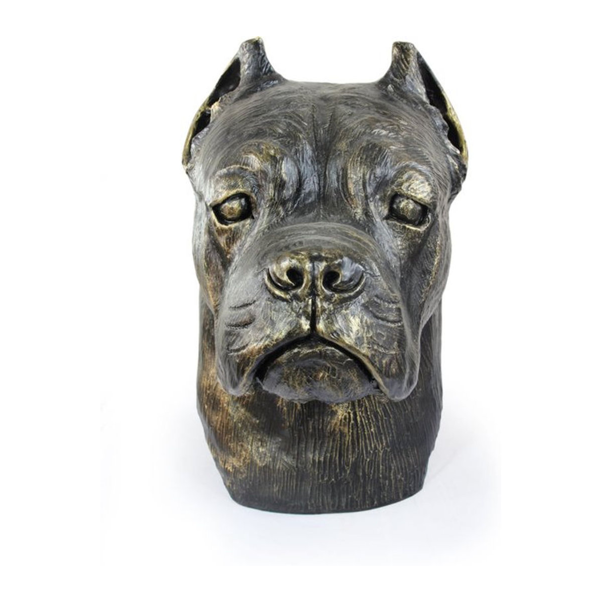 Art-Dog Cane Corso Hundebüste aus Kunstharz in Braun zur Dekoration für Garten und Wohnzimmer - Bild 1