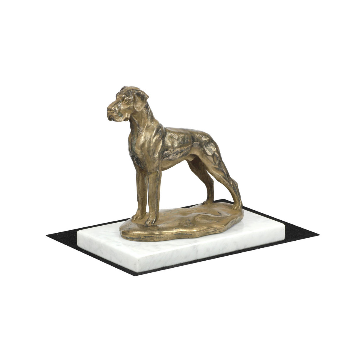 Art-Dog Dogue Allemand II Hundefigur als Statue auf weißem Marmor in Braun und Gold - Bild 2