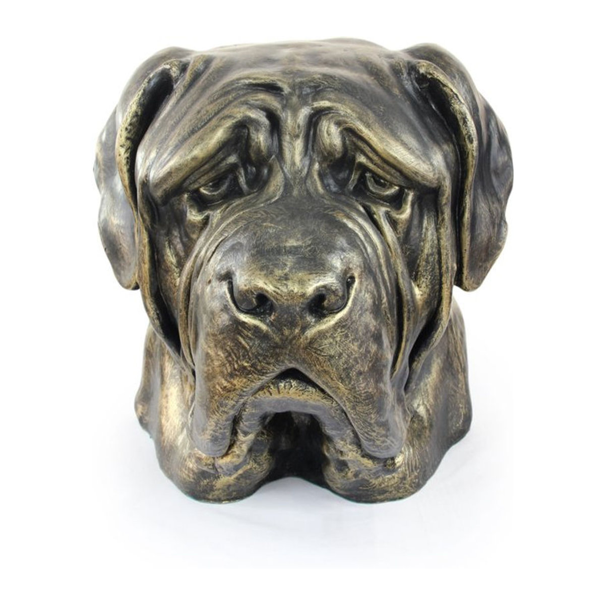 Art-Dog Englische Mastiff Hundebüste aus Kunstharz in Braun zur Dekoration für Garten und Wohnzimmer - Bild 1