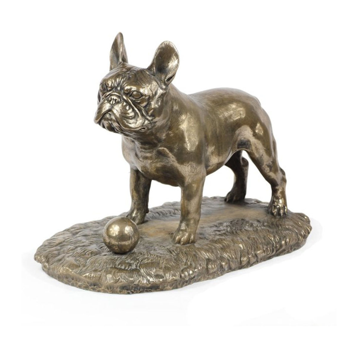 Art-Dog Französische Bulldogge Frenchie I Hundefigur in Braun aus Kunstharz und Metall - Bild 1