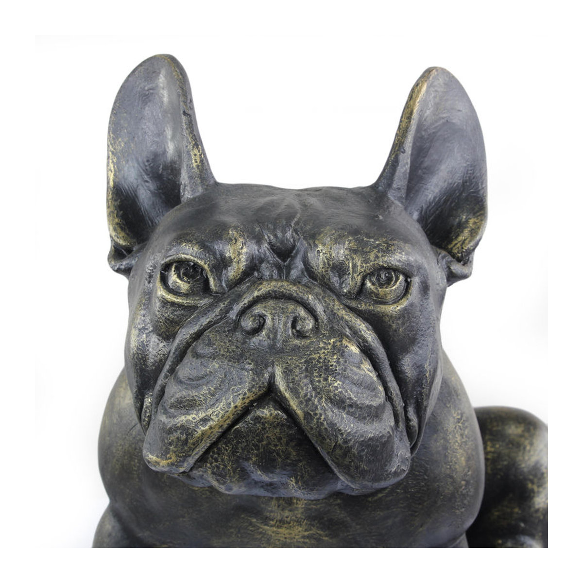 Art-Dog Frenchie II Lebensgroße French Bulldog Statue aus Kunstharz in Braun und Schwarz für den Garten - Bild 1