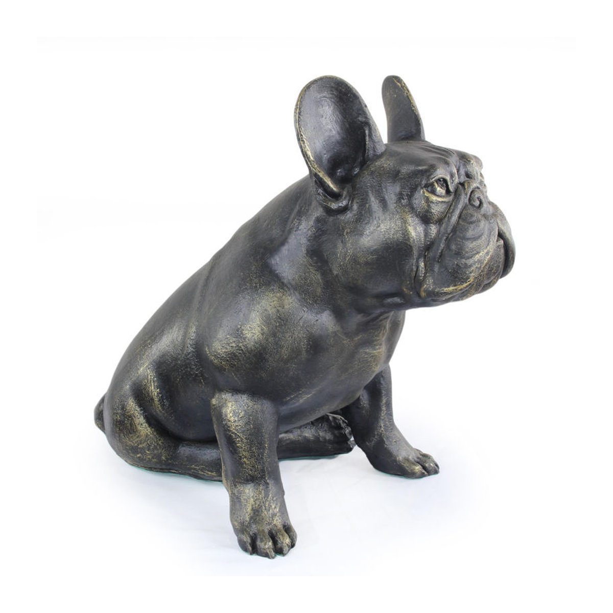 Art-Dog Frenchie II Lebensgroße French Bulldog Statue aus Kunstharz in Braun und Schwarz für den Garten - Bild 4
