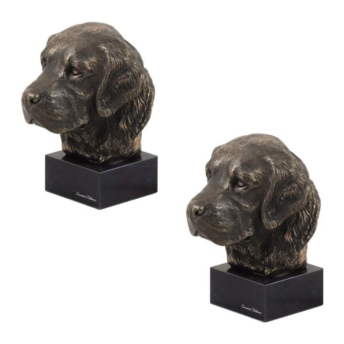 Art-Dog Golden Retriever Hundestatue als klassische Büste auf Sockel in Braun - Bild 1