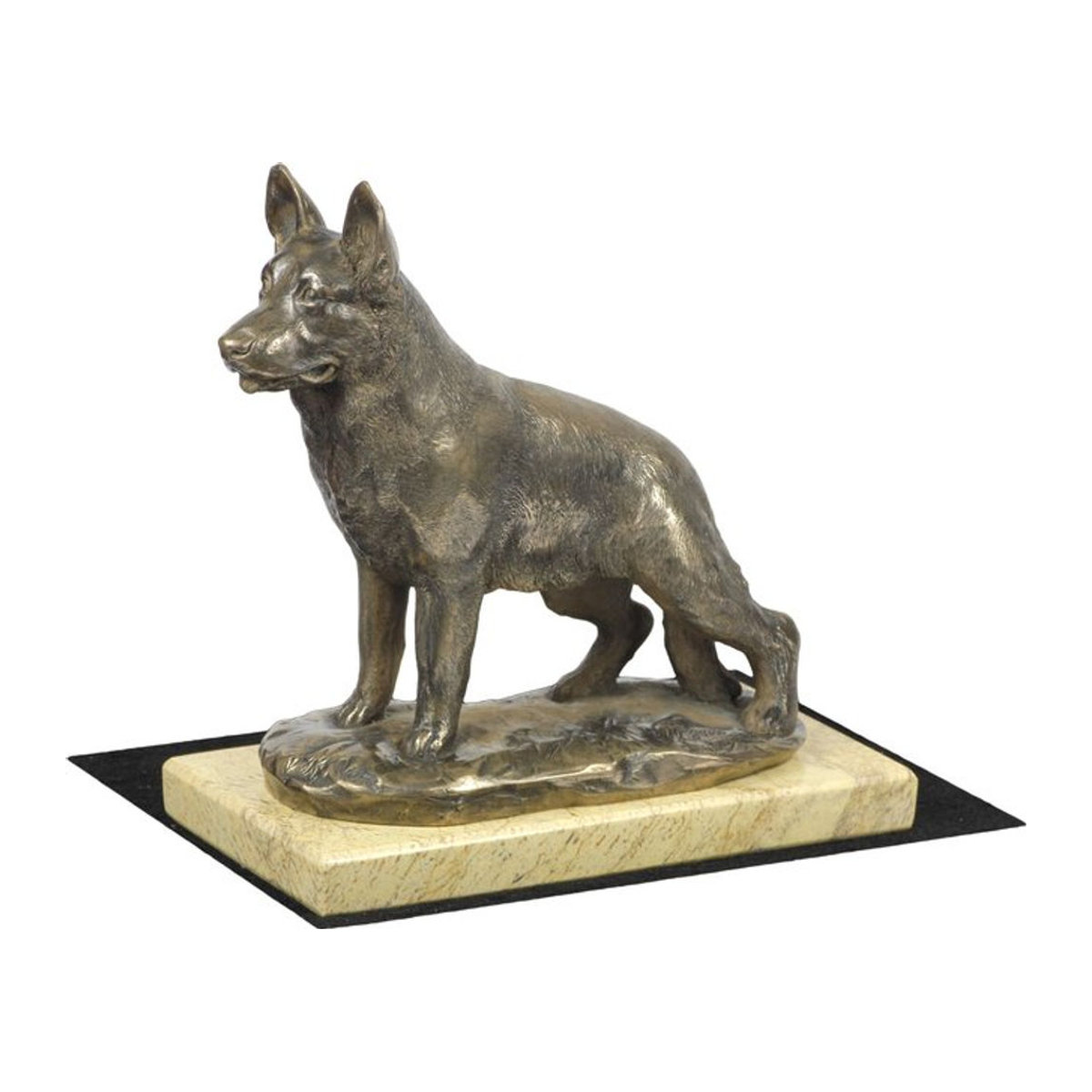 Art-Dog Hundefigur Deutscher Schäferhund und Elsässer Wolfshund in Braun aus Kunstharz und Metall - Bild 1