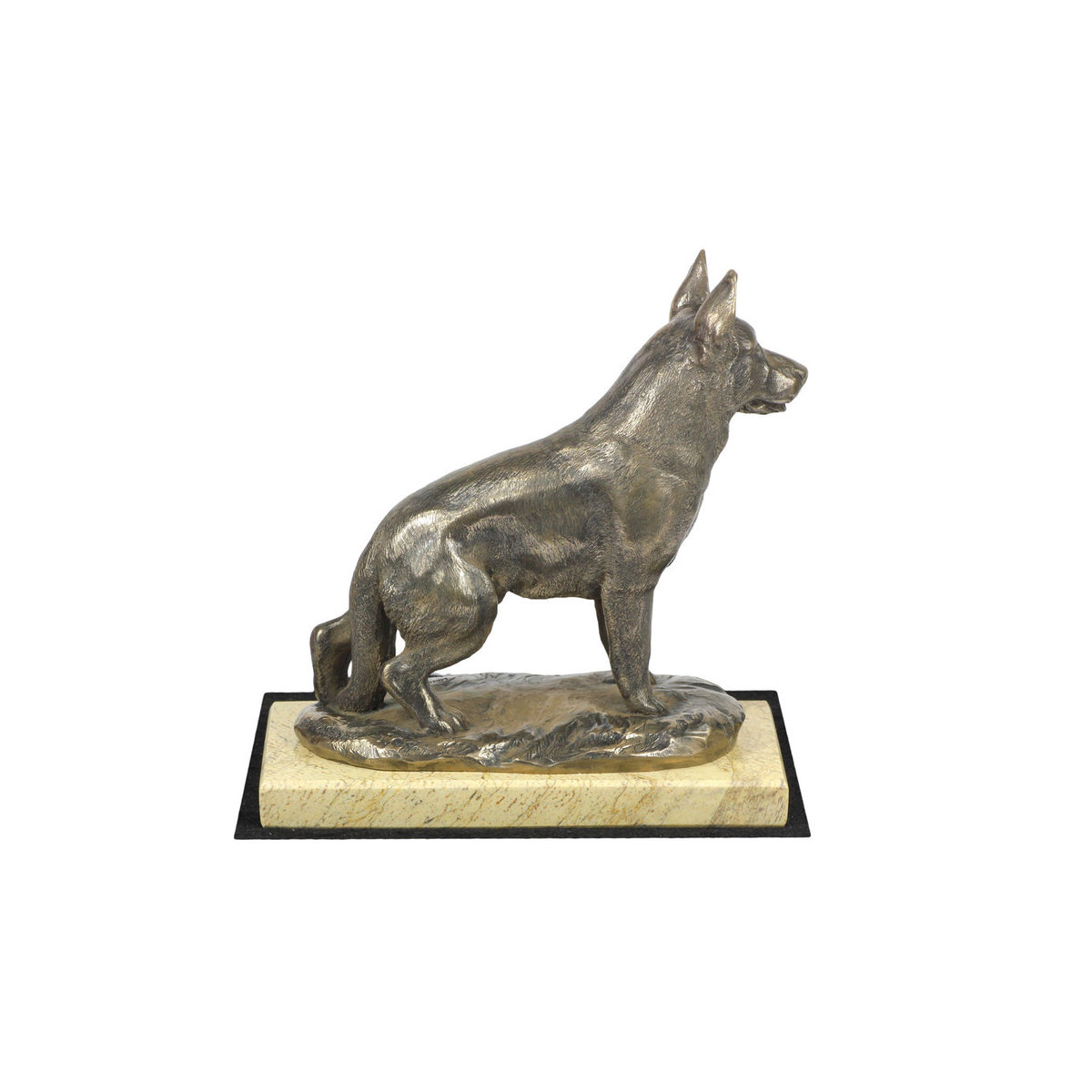 Art-Dog Hundefigur Deutscher Schäferhund und Elsässer Wolfshund in Braun aus Kunstharz und Metall - Bild 3