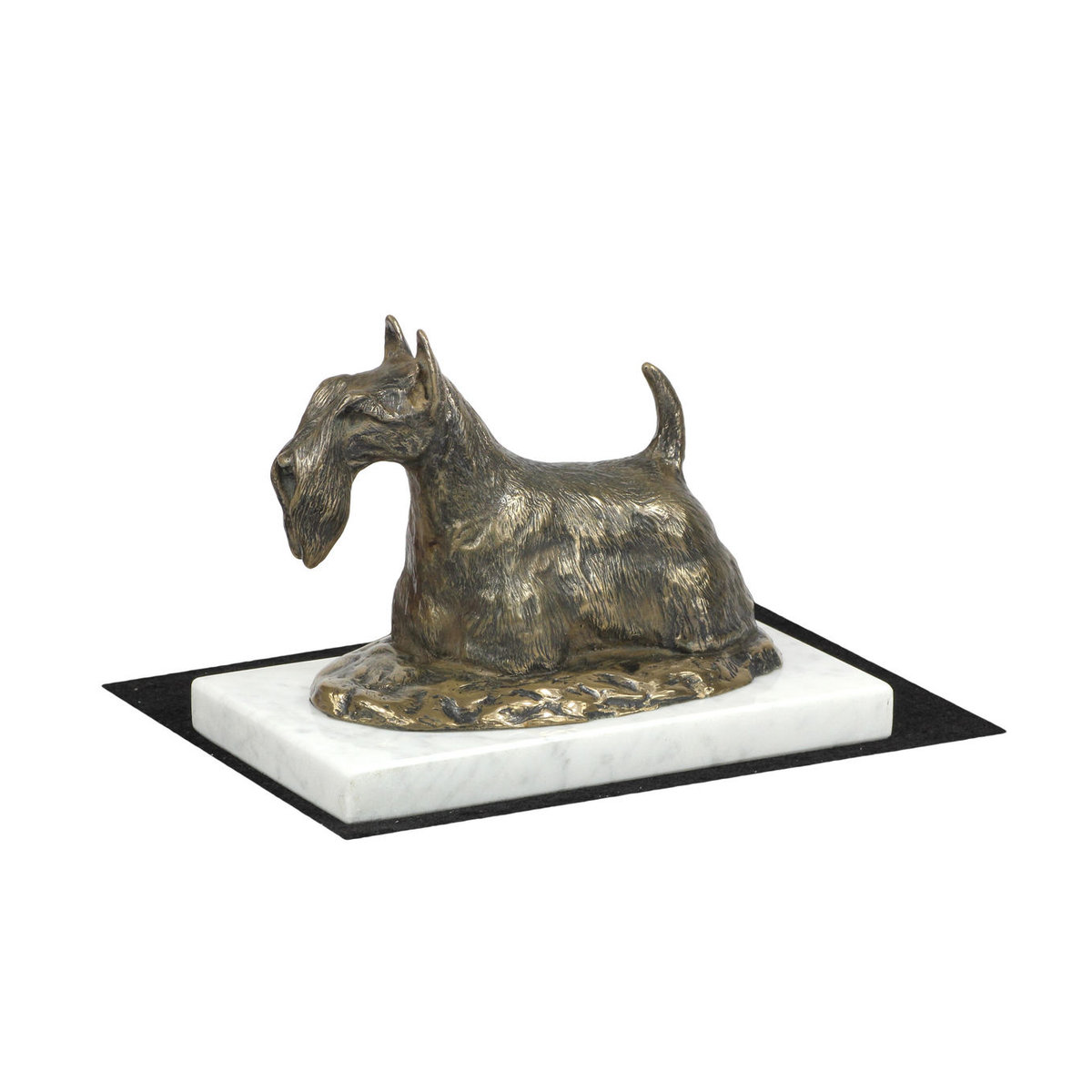 Art-Dog Hundefigur Scottish Terrier Aberdeen Terrier als Statue aus weißem Marmor und Bronze in Braun - Bild 3