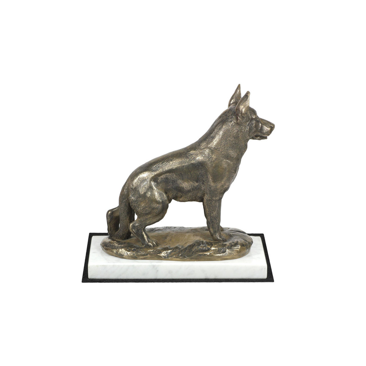 Art-Dog Hundefigurine Deutscher Schäferhund und Elsässischer Wolfshund in Braun auf weißem Marmor - Bild 3