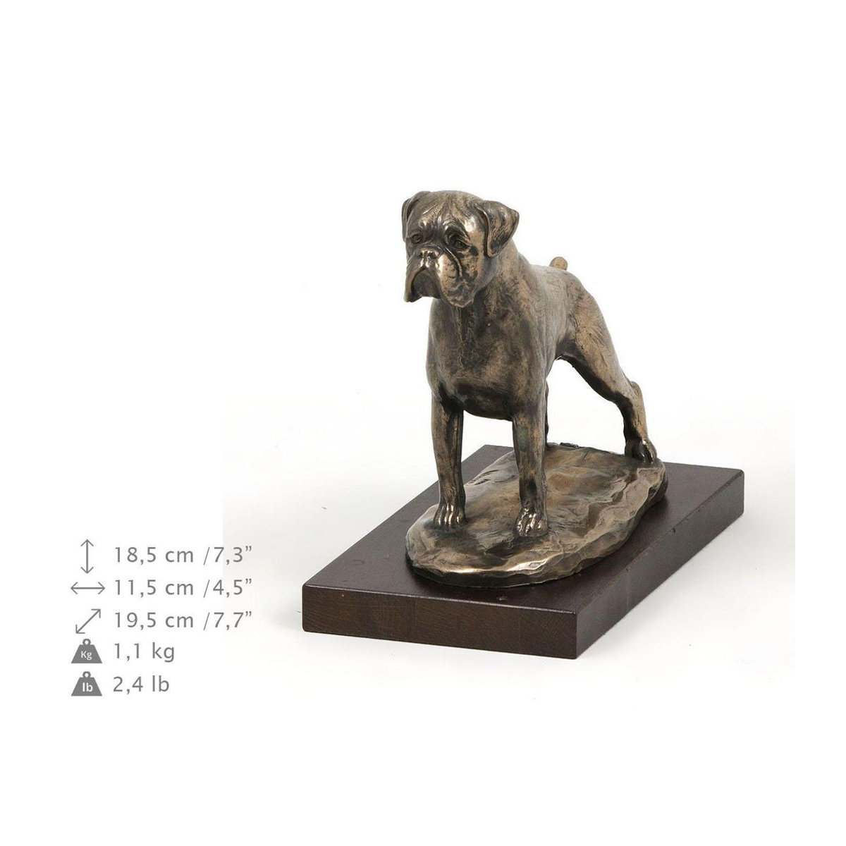 Art-Dog Hundestatue Deutscher Boxer III in Braun als dekorative Figur für dein Büro oder als Trophäe - Bild 5