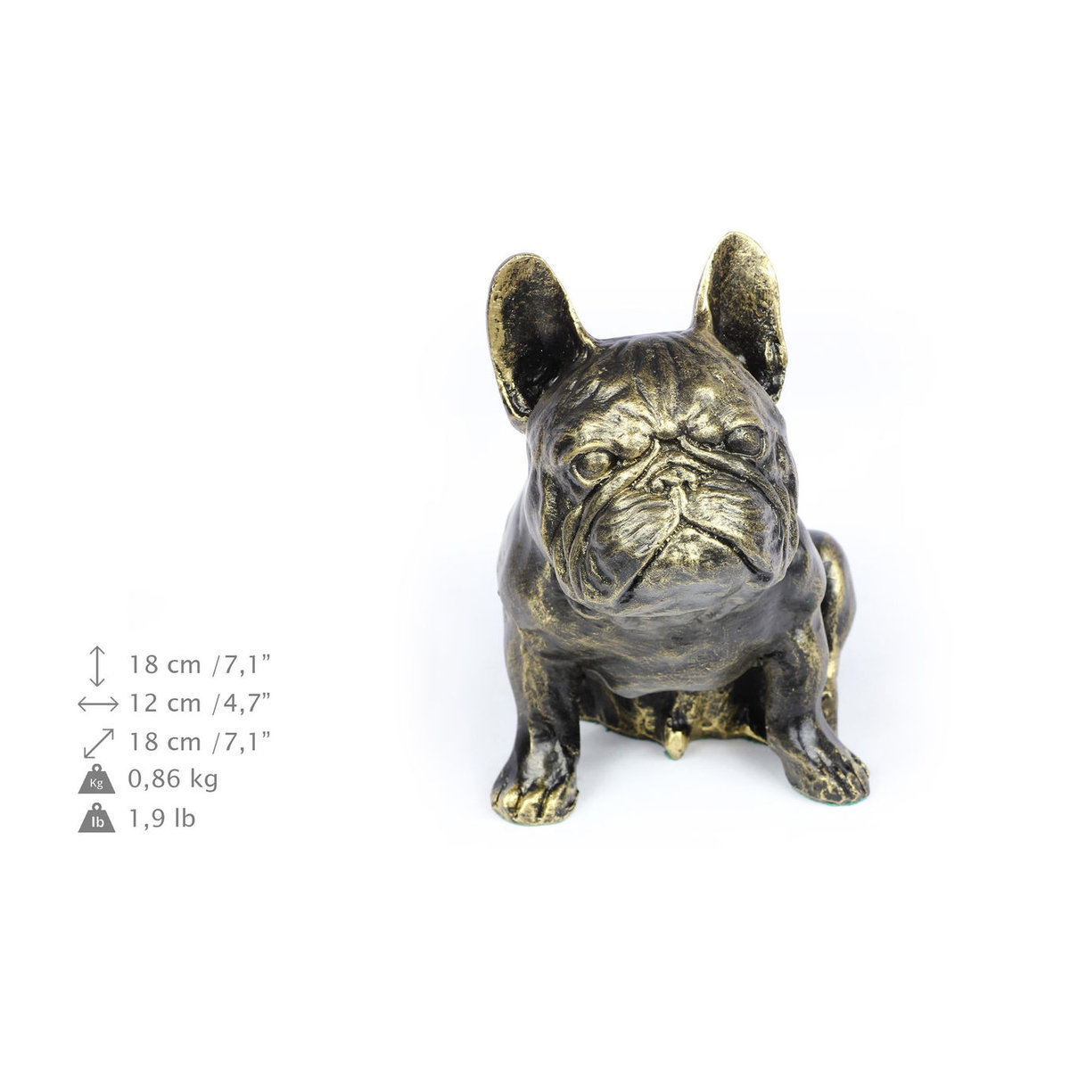 Art-Dog Hundestatue Französische Bulldogge Frenchie I in Braun aus Kunstharz - Bild 2