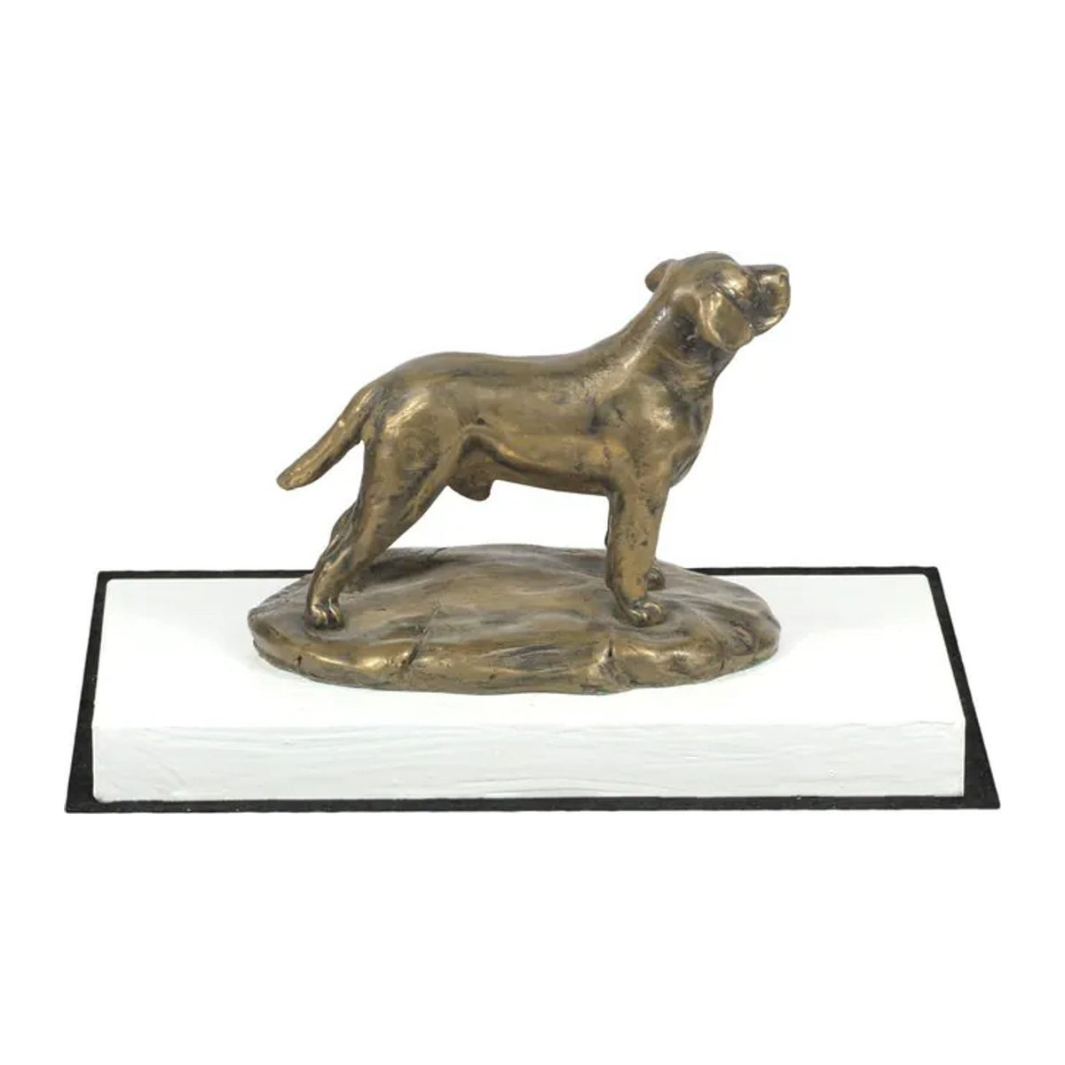 Art-Dog Labrador Retriever Hundefigur in Braun auf weißem Sockel zur Dekoration - Bild 1