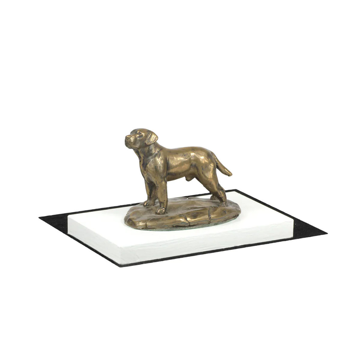 Art-Dog Labrador Retriever Hundefigur in Braun auf weißem Sockel zur Dekoration - Bild 2