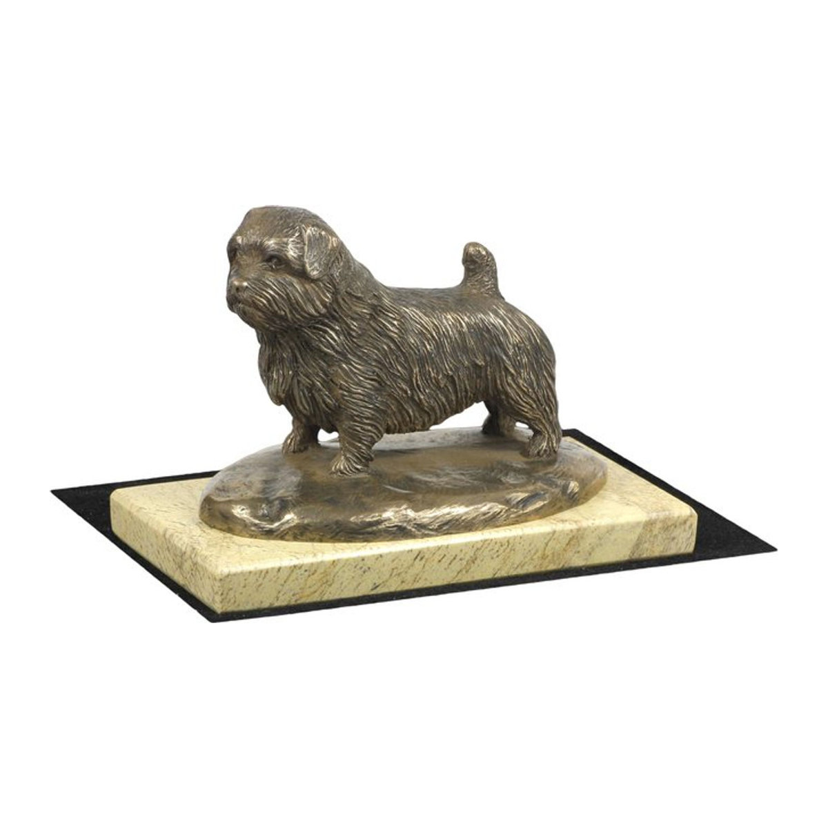 Art-Dog Norfolk Terrier Hundefigur in Braun aus Kunstharz und Metall - Bild 1