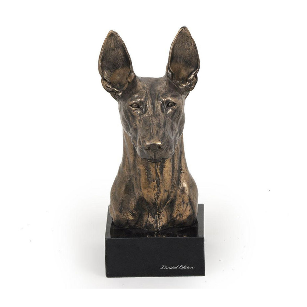 Art-Dog Pharaonenhund Skulptur als Büste auf Steinsockel in Braun - Bild 3